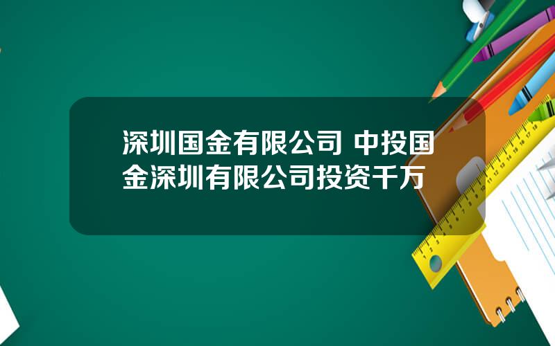 深圳国金有限公司 中投国金深圳有限公司投资千万